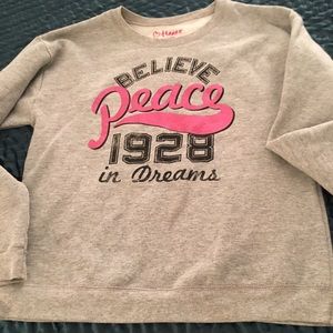 Retro Style Grey Sweatshirt with Pink Lettering